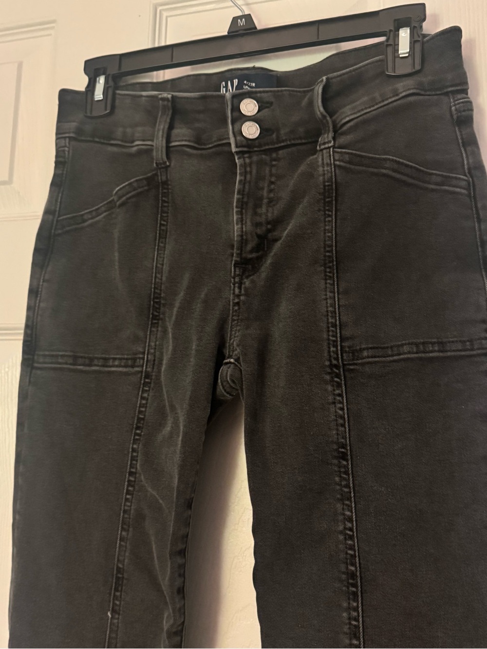 GAP Washed Black Mid-Rise Baby Boot Jeans
